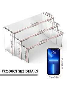 3/6Pcs Acrylic Display Stand Multifunctional Transparently Mini Model Storage Rack For Perfume Doll Jewelry Decor Organizer - Clear - View 8