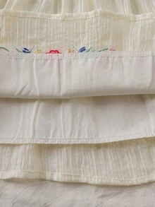 Vintaside Kids Baby Girls Casual Floral Embroidery Dress, Summer Baby Girl Sleeveless Floral Print Casual Dress Baby Flower Dress Summer Elegant Baby Dress Baby Vintage Dress Baby Girl Romper - White - View 10