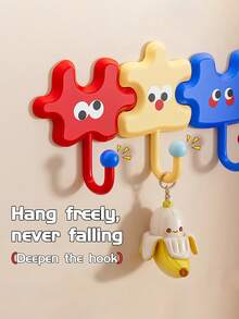 Joivida Dopamine Puzzle Hook Adhesive Wall Hooks For Bathroom Door Back Towel Hangers Kitchen Sticky Hooks No Drill Decor - Multicolor - View 9