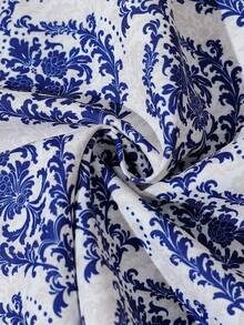 SHEIN Tween Girl Casual Sweet Crinkle Textured Shirred Elastic Camisole Top Paired With Loose Wide Leg Pants 2 Pieces Set, Suitable For Daily, Vacation, Sisters Photo, Spring/Summer Outfit Clothes,Holiday,Summer,Travel - Blue - View 3