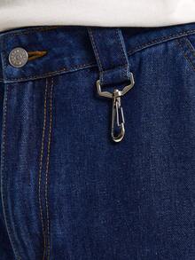 Musero Loose Fit Corporate Style Denim Trouser Clip Attachment Co Ord Jean Bottoms Only SPRING SUMMER - Dark Wash - View 6