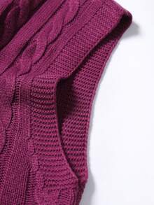 Claim Dot Áo vest dệt kim không tay tối giản màu trơn dành cho nam, mặc thường ngày - Màu Hồng Tươi - Xem 3