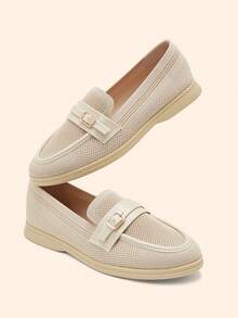 CUCCOO BASICS Women's Buckle Design Casual Fashionable Flat Shoes Valentine's Day - Apricot - View 4
