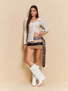 Daringsoles Women's Pointed Toe Fashion Casual Versatile High Heel Knee-High Boots Valentine's Day - White - View 3