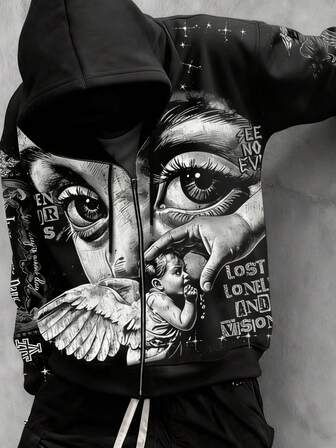 Street Life sweat-shirt à capuche avec slogan Street Angel pour hommes