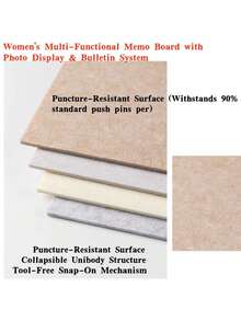 Madebyblanc 1 件无需钻孔垂直矩形现代织物框架壁挂式毛毡板，适用于照片墙、公告板、备忘板、DIY 工艺品 - 可拆卸，带软木板和备忘板，适用于墙面装饰、房间装饰、派对照片展示、惊喜公告、卧室、书房、客厅、办公室、教室、宿舍的壁挂式收纳