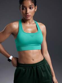 Powerista Women's Solid Color Minimalist Everyday Sports Bra - Mint Blue - View 5