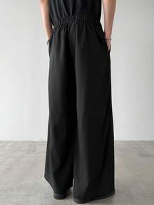 HUEFORM Men's Simple Commuter Business Solid Color Folding Pleated Slant Pocket Suit Pants Japanese Pants Black Pants Wide Leg Pants Mens Pants Men Pants Loose Pants Old Money,Daily Leisure, Weekend Trips, Outdoor Activities, Travel Expeditions, Relaxed Work Environments Or Semi-Formal Occasions, Boyfriend/Husband Gift, Anniversary /Birthday Gift Party Summer Vacation Holiday New Years Wedding Valentine's Day Korean Pants Men Men Baggy Wide Pants Flare Pants Mens Flare Pants Men S - Black - View 2