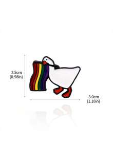 Joivida Cute Duck Brooch Alloy Vintage Accessories Creative Animal Design Metal Pin Enamel Colorful Scarf Clip For Women Gifts Birthday Party Retro Decor - color - View 3