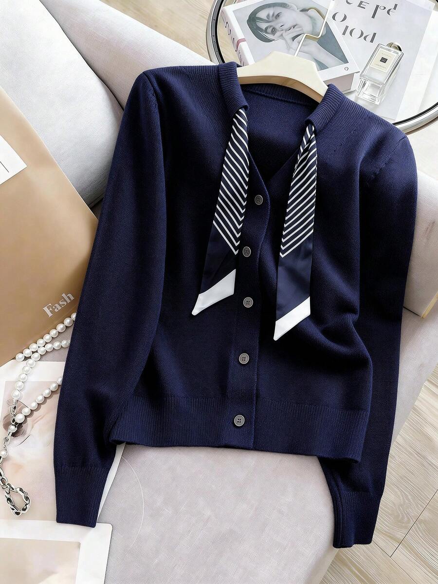 GlowEve CURVE Cárdigan de manga larga de un solo botonadura de estilo minimalista casual para mujer de talla grande