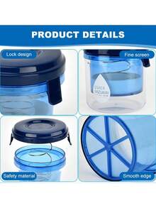 Yogurt Filter, Household Whey Separator, Kitchen Lid Round Container, Thickened DIY Yogurt Maker, Homemade Greek Cheese Maker - Blue - View 5