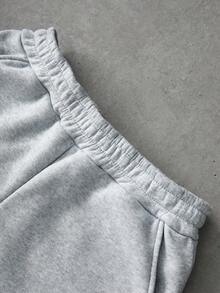 PAVTROS 男士街头风流行INS同款3D立体泡沫休闲运动裤，男友/老公礼物，周年纪念礼物，时尚宽松版型 - 淺灰色 - 查看 4