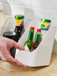 Caja de almacenamiento de plástico con abertura en ángulo, organizador de maquillaje y cosméticos con cajones, gabinete de espejo de tocador de baño, organizador de escritorio transparente para artículos de tocador, cuidado de la piel, máscaras, organizador de espacio para el hogar, la oficina y el baño - Blanco - Ver 2