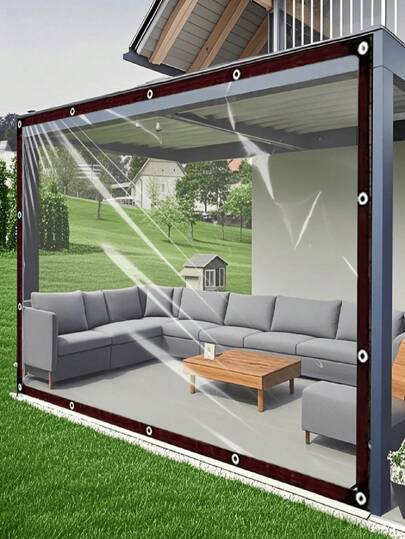 Tela impermeable, lona impermeable para toldo de autocaravana, a prueba de viento, transparente y a prueba de lluvia, con resistencia al viento y la lluvia y resistencia a las inclemencias del tiempo, material duradero, esencial para autocaravana, camping, balcón, muebles de jardín, invernadero y almacenamiento de leña de invierno en exteriores