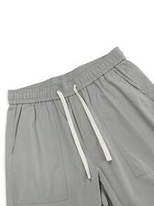 Chillumni Men Loose Fit Flap Pocket Side Cargo Pants - Light Grey - View 6