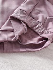 少女休闲可爱粉色蝴蝶结刺绣卫衣，蝴蝶结卫衣，蝴蝶结服装卫衣，女孩可爱卫衣 - 紫色 - 查看 6