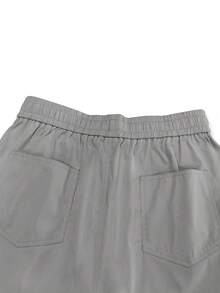 Chillumni Men Loose Fit Flap Pocket Side Cargo Pants - Light Grey - View 8