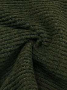 Elenzga 女士优雅时尚通勤休闲舒适迷人复古简约高端温柔淑女圣诞假日派对秋冬露肩拼接毛领袖口纯色针织上衣 - 軍綠色 - 查看 7