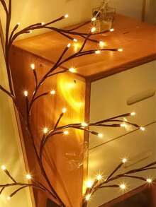 Teckwe Đèn cành cây có 8 chế độ chiếu sáng, đèn cành liễu mềm mại và linh hoạt, thích hợp trang trí phòng khách và phòng ngủ trong nhà, chiếu sáng xung quanh, tiệc tùng, tụ họp, quà tặng sinh nhật, đèn trang trí Halloween và Giáng sinh - màu nâu - Xem 4