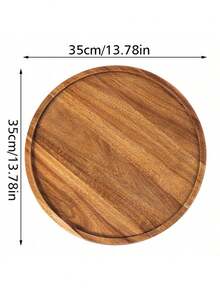 1 Set 12 Inch Round Wooden Elegant Rustic Farm Candle Holder Decorative Tray Centerpiece Natural Color For Kitchen Dining Room Home Decor Farmhouse Style Vintage Handmade Table Decor - Multicolor - View 8