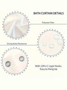 1pc Starfish And Seashell Print, Creative Shower Curtain Set, Decorative Bathroom Set Includes Shower Curtain, Non-Slip Mat, Toilet Seat, Bath Mat, And 12 Plastic Hooks, Bathroom Accessories, Home Decor. - Multicolor - View 8