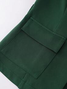 GlowEve Áo blazer nữ thời trang, phong cách retro, thanh lịch, tay ngắn, ôm eo, đa năng, phù hợp cho công sở. - màu xanh lá - Xem 4