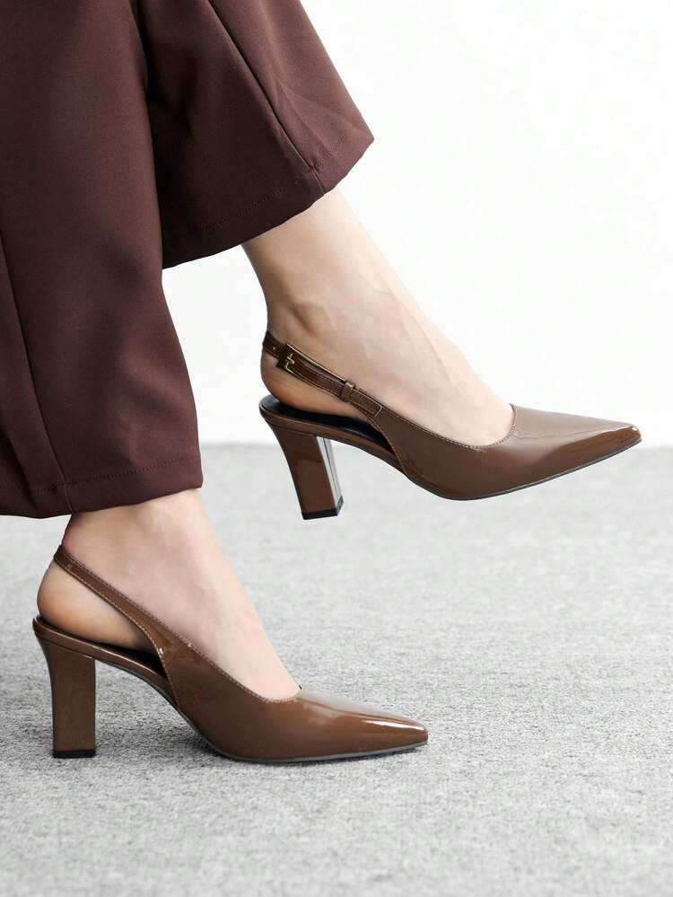 CUCCOO BIZCHIC Women's Pointed Toe Buckle Design Fashionable High Heels, Versatile For Daily Wear Valentine's Day