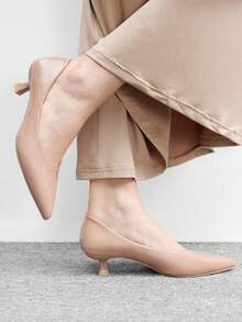 CUCCOO BIZCHIC Women's Pointed Toe Low Heel Classic Simple Basic Commute Work Party Pumps - Dusty Pink - View 3