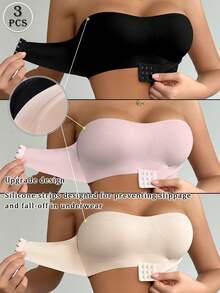 3pcs/Set Women Underwire Padded Bras With Front Closure, Multi-Color - Multicolor - View 3