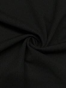 SHEIN PETITE CURVE Quần ống rộng xẻ tà thanh lịch dành cho nữ cỡ lớn, kiểu dáng ôm sát, thích hợp cho mùa xuân/thu. - màu đen - Xem 6