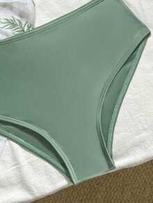 SHEIN Teen Girls Bikini Sets 3-Piece Swimsuit, Solid Military Green Color, Ruffled Bandeau Top, Triangle Bottoms, Sarong Wrap, Fashionable Casual Elegant Design, Suitable For Swimming, Vacation, Summer (Print Random) Sage Swimsuits Bathing Suit Sets Modest Bikini Set Bikini Set Full Coverage Tween Girl 3 Piece Swimsuit Beachwear Kids Teen Girls Bikini Sets Teen Girl Matching Bathing Suits 3 Piece Swimsuit Set Teen Bikini 3 Piece Set Three Piece Swimsuit Set Summer Bathing Suits Sets 2 Piece Summer Three Piece Bathing Suit Summer Two Piece Vacation Two Piece Set 3 Piece Bikini Set 3pcs Set Bikini With Sarong Skirt Bikini With Skirt Skirt Bathing Suit Swimwear Girls Set Bikini Set For Teen Two Piece Swimsuits Full Coverage Bikini - Green - View 4