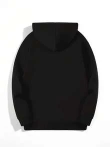 Sudadera con Capucha para Hombre - Negra, Estampado Virgen María con Letras, Corte Oversize - Negro - Ver 4