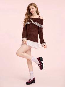 CUCCOO DOLLMOD Women's Fashionable Versatile Commuting Thick-Soled Wedge Shoes For Christmas - Burgundy - View 5