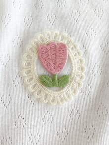 Vintaside Kids 2件装女婴田园简约爱心提花面料郁金香刺绣粉白吊带背心，适合日常穿着，春夏款 - 彩色 - 查看 7