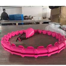 47-Inch/120cm Adult Fitness Circle For Weight Loss And Exercise, Suitable For Women And Beginners, Includes 24 Detachable Links And A DIY Empty Ball (Pink). - Pink - View 3