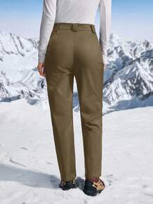 In My Nature 女士拉链口袋直筒宽松休闲徒步裤 - 棕色 - 查看 5