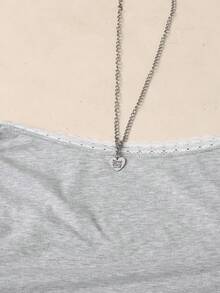 Teen Girl Fashionable Knit Asymmetric-Shoulder Short Sleeve Top - White - View 4