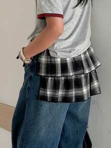 DAZY Tween Girls Woven Plaid Skirt