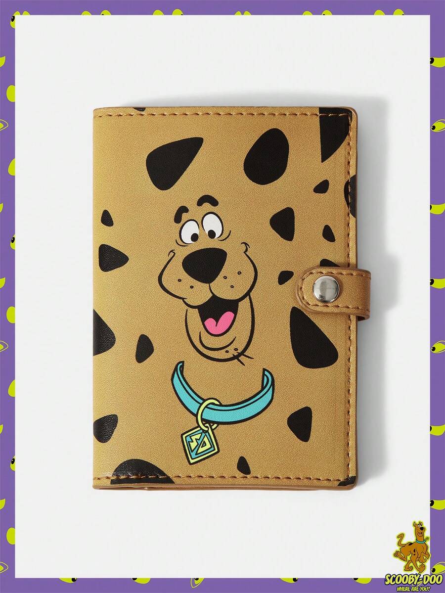 SCOOBY-DOO X SHEIN 1pc Beige Fashionable Large Capacity Passport Holder