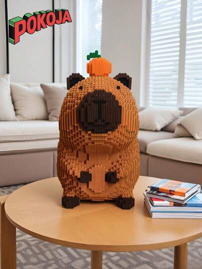 POKOJA LAND 800pcs+ Cute Capybara Building Blocks DIY Animal Series Building Blocks, Desktop Decoration, Pressure Relief, Stress Relief, Home Collection Decoration, Assembly Doll, Office Desktop Ornament, Birthday/Wedding Decor/Graduation Gift