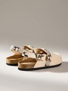 Solecia Zuecos esenciales de Boston - Plantilla de cuero plana y cómoda para mujer - Albaricoque - Ver 4