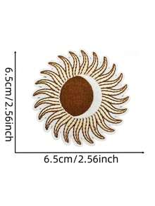 Zazumi 12pcs Patch Warna Solid Gaya Bohemian Perekat Termal Bordir Komputer Jaket Windbreaker Dekoratif Tempel Setrika Applique Pakaian Festival Gothic Pakaian Pameran Seni Musim Semi Musim Gugur Pakaian Berlapis Esensial Gaya Grunge Pernyataan Estetika - MultiWarna - View 7