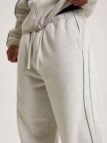 Musero 弹性抽绳腰带，包边细节，宽松阔腿裤，针织裤装，春夏必备单品 - 淺灰色 - 查看 5