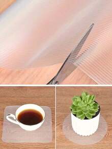 1pc Shelf Liner Cabinet Liner, Non Adhesive Drawer Liner, Washable Waterproof Durable Non-Slip Shelf Liner For Kitchen, Drawer - Clear - View 4