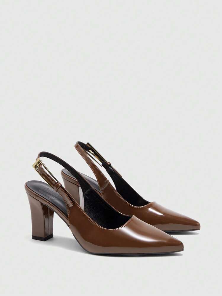 CUCCOO BIZCHIC Women's Pointed Toe Buckle Design Fashionable High Heels, Versatile For Daily Wear Valentine's Day