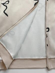 INAWLY Loose Fit Commuter Hooded Zip-Up Jacket, Butterfly Print Casual Long Sleeve Sweatshirt For Women