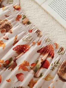 Girls' Hedgehog Print Long-Sleeve Top And Pants Set - Apricot - View 5