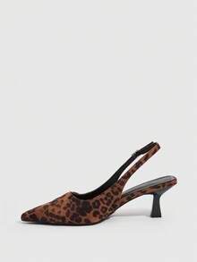 CUCCOO SZL Sepatu Hak Tinggi Wanita dengan Gesper dan Motif Leopard, Ujung Lancip, Modis, Cocok untuk Pemakaian Sehari-hari dan Natal. - MultiWarna - View 7