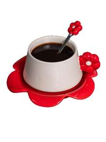 Ceramic Mug Coffee Cup With Saucer, High-Value Exquisite Retro Latte Art Cup, Elegant Afternoon Tea Cup For Women - Multicolor - View 7