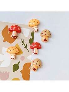 9Pcs Cute Mushroom Fridge Magnet Set, Creative Decorative Magnets For Kitchen, Office Whiteboard, Locker, Dishwasher, Perfect For Home Personalization And Valentine's Day Gift - Multicolor - View 9